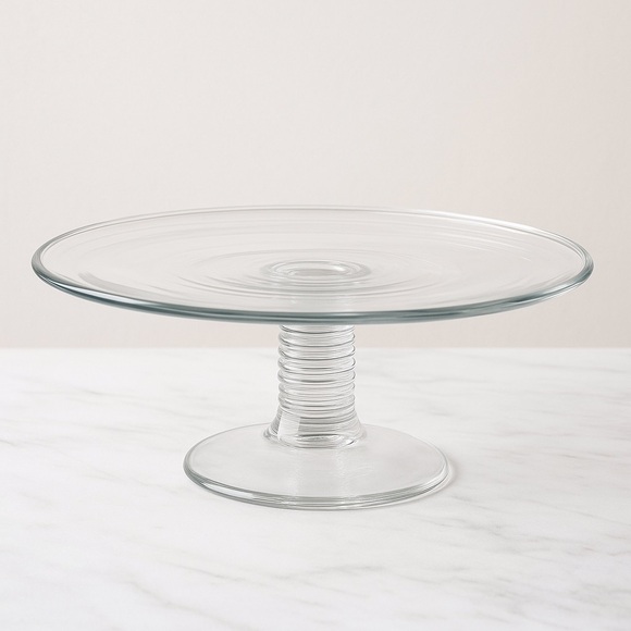 Vintage Tiffany-Style Glass Cake Stand • Mesa Design Look • Round Pedestal 3 lb - Picture 1 of 16
